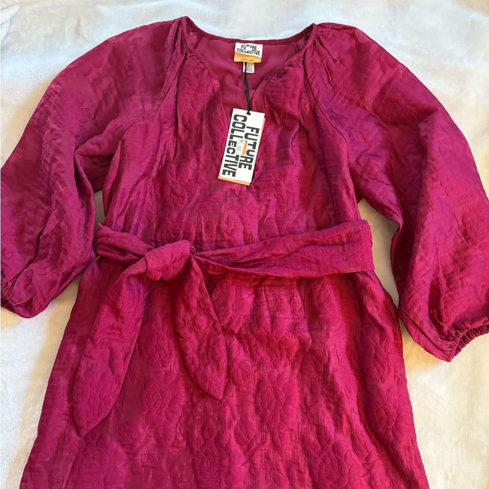 Future Collective Jenny K. Lopez Pink Midi Dress